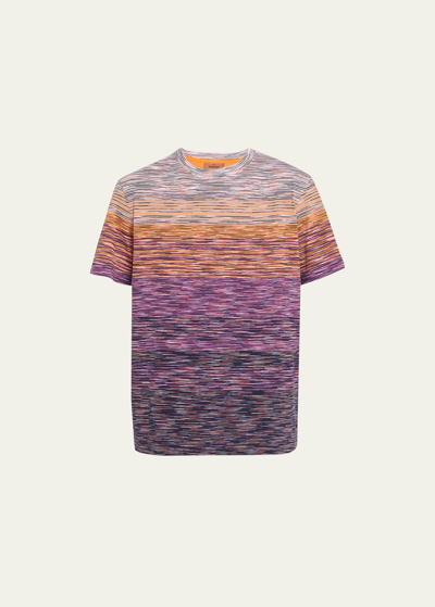 Shop Missoni Men's Degrade Space-dyed T-shirt In Sm8z3-mltvltredsp