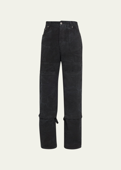 Shop Off-white Men's Garment-dyed Canvas Carpenter Jeans In Black