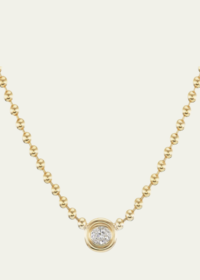 Shop Gemella Jewels 18k Yellow Gold Double Bubble Bezel Diamond Oval Pendant Necklace