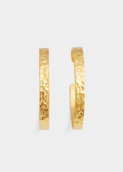 Shop Dina Mackney Hammered Hoop Earrings In Gold