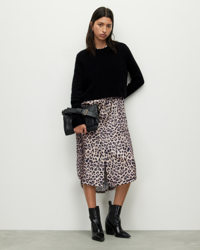Shop Allsaints Angelina 2-in-1 Leopard Print Dress