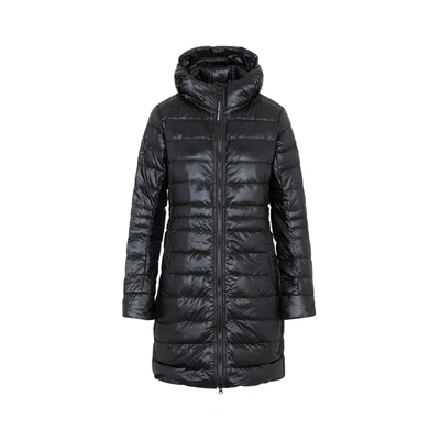 Shop Canada Goose Cypress Hooded Jacket Wintercoat In Black