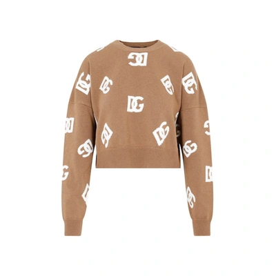 Shop Dolce & Gabbana Logo Sweater In Nude &amp; Neutrals