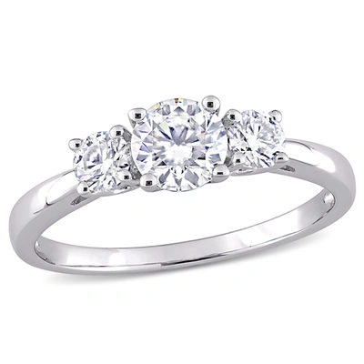 Mimi & Max 1ct Dew Created Moissanite 3-stone Engagement Ring In Sterling Silver In White