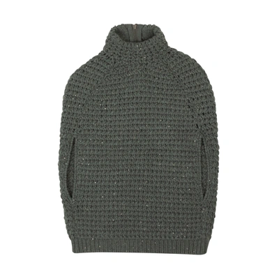Shop Brunello Cucinelli Green Cashmere Blend Knit Sweater Vest