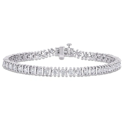 Mimi & Max 4 1/2ct Dew Created Moissanite Bar Tennis Bracelet In Sterling Silver In White
