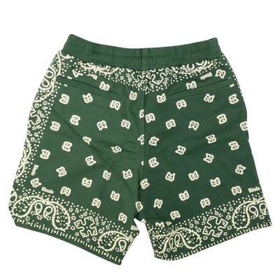 Shop Rhude Forest Green Cotton Bandana Print Shorts