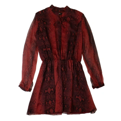 Shop Amiri Red Snakeskin Silk Dress