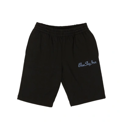 Shop Blue Sky Inn Black Embroidered Logo Sweat Shorts