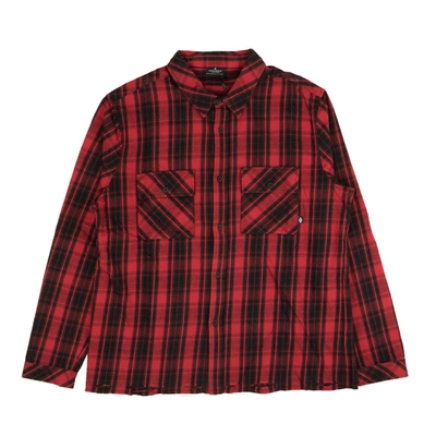 Shop Marcelo Burlon County Of Milan Red And Black Plaid Button Down Shirt