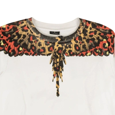 Shop Marcelo Burlon County Of Milan White Leopard Wings Cotton Crewneck