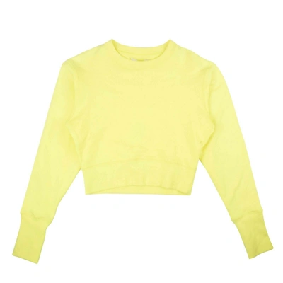Shop A Neon Yellow Cropped Crewneck Swetshirt