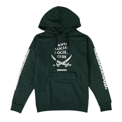 Shop Anti Social Social Club Men's  X Neighborhood 6ix Hoodie Sweatshirt - Green