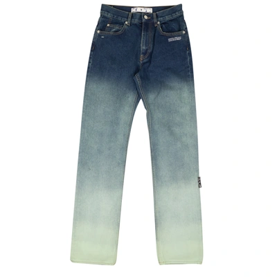 Shop Off-white Degrade Denim Blue Cotton Jeans