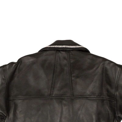 Shop Rhude Black Lace-trim Leather Shirt