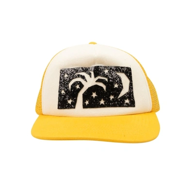 Shop Palm Angels Yellow Polyester Night Sky Baseball Cap