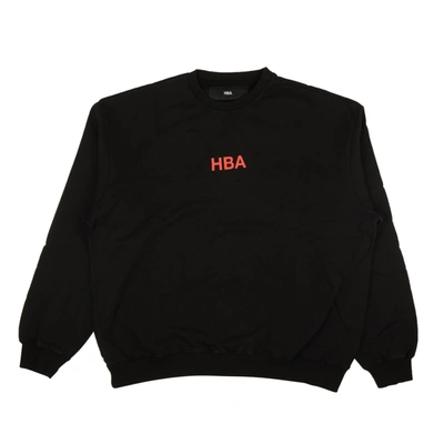 Shop Hood By Air Black Patches Red Logo Crewneck Sweatshirt