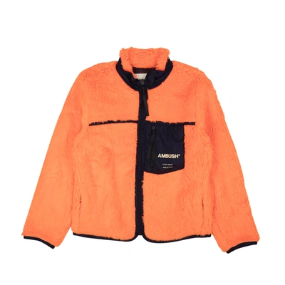 Shop Ambush Orange Acrylic Logo New Fleece Jacket