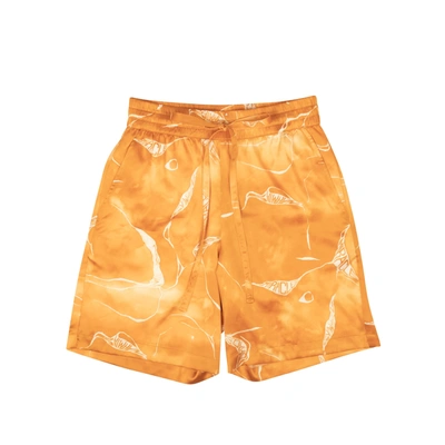 Shop Nahmias Orange Miracle Tie Dye Silk Shorts