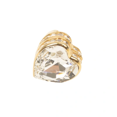 Shop Ambush Gold And Clear Heart Box Crystal Ring