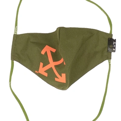 Shop Off-white Khaki Green Cotton Cord Face Mask In Brown