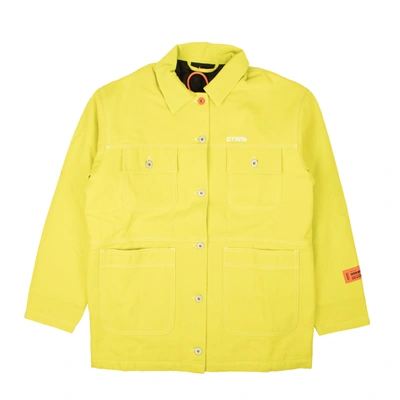 Shop Heron Preston Yellow Canavs Worker Logo Jacket