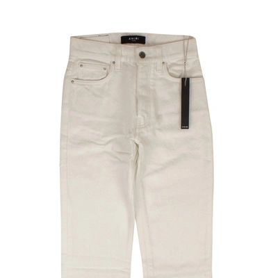 Shop Amiri White Cropped Straight Stack Jeans