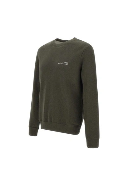 Shop Apc A.p.c. "item" Cotton Sweatshirt In Green