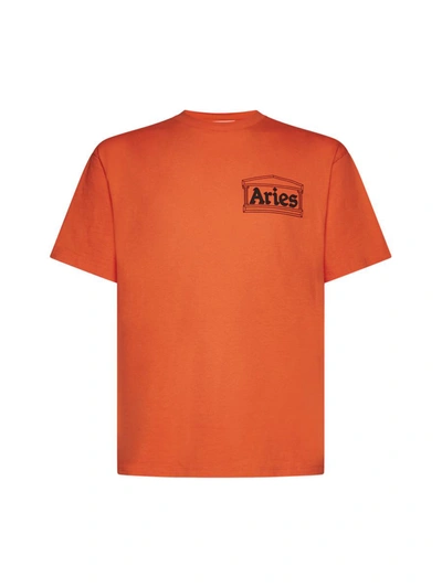 Shop Aries T-shirts And Polos In Orange