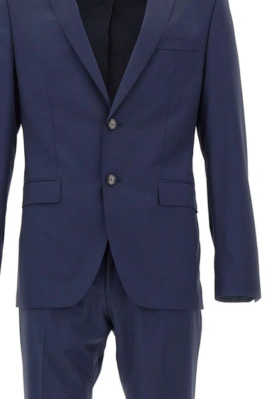 Shop Hugo Boss Boss "h-reymond" Two-piece Wool Suit In Blue