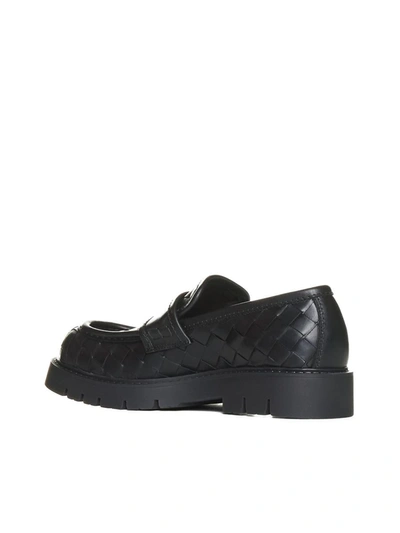 Bottega Veneta Haddock Intrecciato Leather Loafers In Black