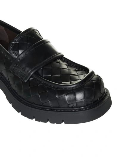 Bottega Veneta Haddock Intrecciato Leather Loafers In Black