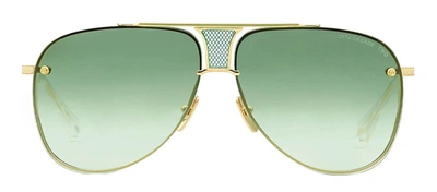 Shop Dita Decade-two L Aviator Sunglasses In Green