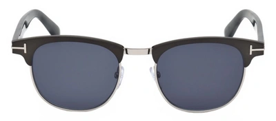 Shop Tom Ford Laurent M Ft0623 09v Clubmaster Sunglasses In Blue