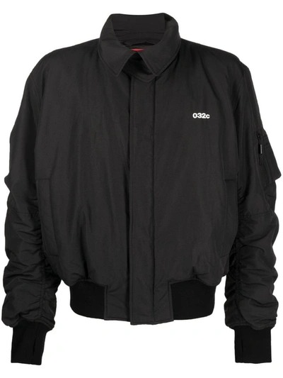 Shop 032c Logo Bomber Jacket In Black