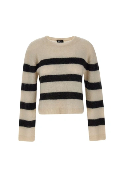 Shop Apc A.p.c. "madison"  Alpaca And Wool Pullover In White