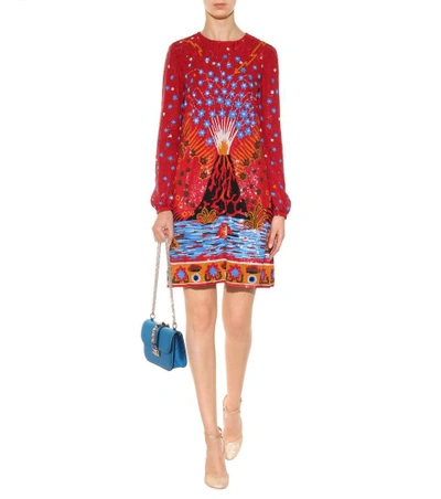 Shop Valentino Sequinned Silk Minidress In Red