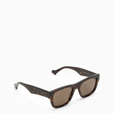 Shop Gucci Square Tortoiseshell Sunglasses Men In Brown