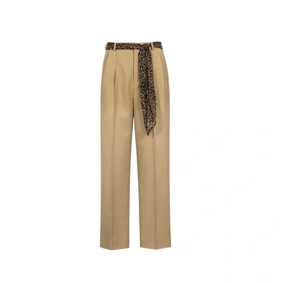 Shop Saint Laurent Wide Leg Trousers In Brown