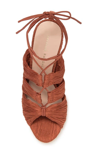 Shop Loeffler Randall Teresa Pleasted Lace-up Sandal In Terracotta