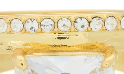 Shop Covet Crystal Double Band Ring In Gold