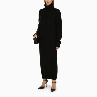 Shop Saint Laurent Black Wool Knit Dress Women
