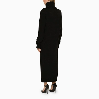 Shop Saint Laurent Black Wool Knit Dress Women