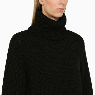 Shop Saint Laurent Black Wool Knit Dress Women