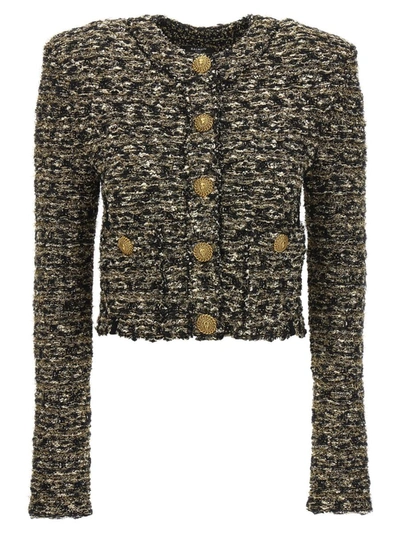 Shop Balmain Lurex Tweed Jacket In Multicolor