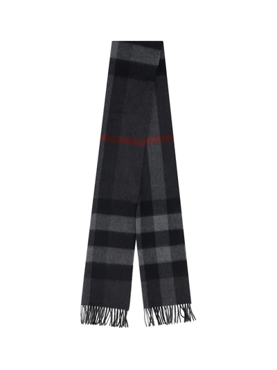 Shop Burberry Scarves In Charcoal