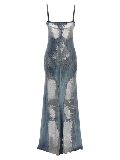 Shop Diesel 'm-claudia' Long Dress In Light Blue