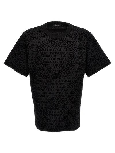 Shop Dolce & Gabbana All Over Logo T-shirt In Black