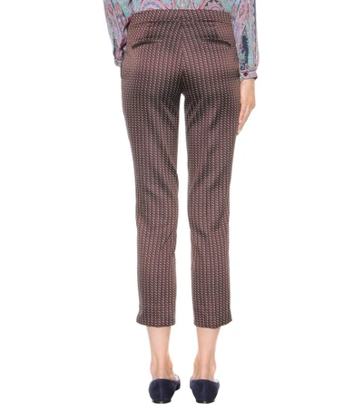 Shop Etro Jacquard Trousers In Multicoloured