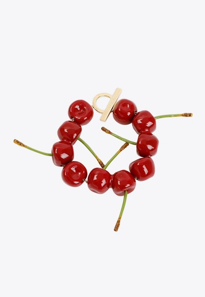 Shop Jacquemus Cherry Design Bracelet In Red